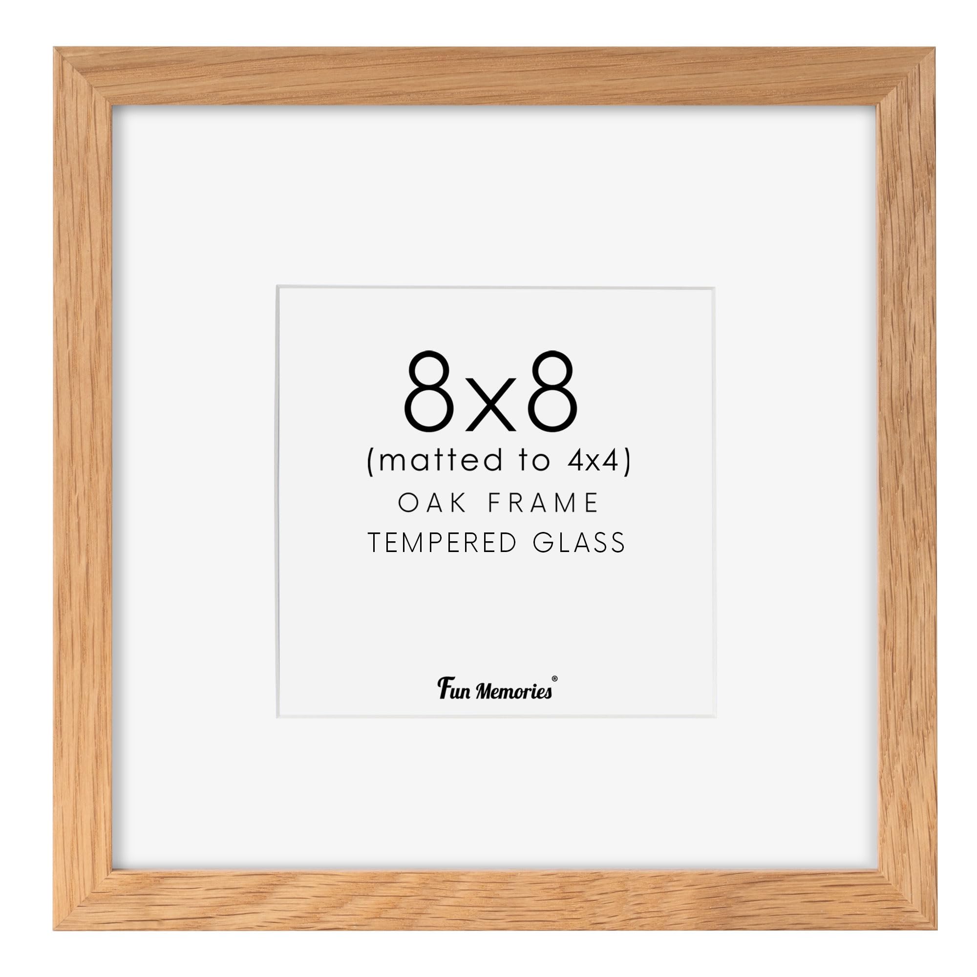 Amazon.com - Fun Memories 8x8 Picture Frame, Solid Oak Wood 8 x 8